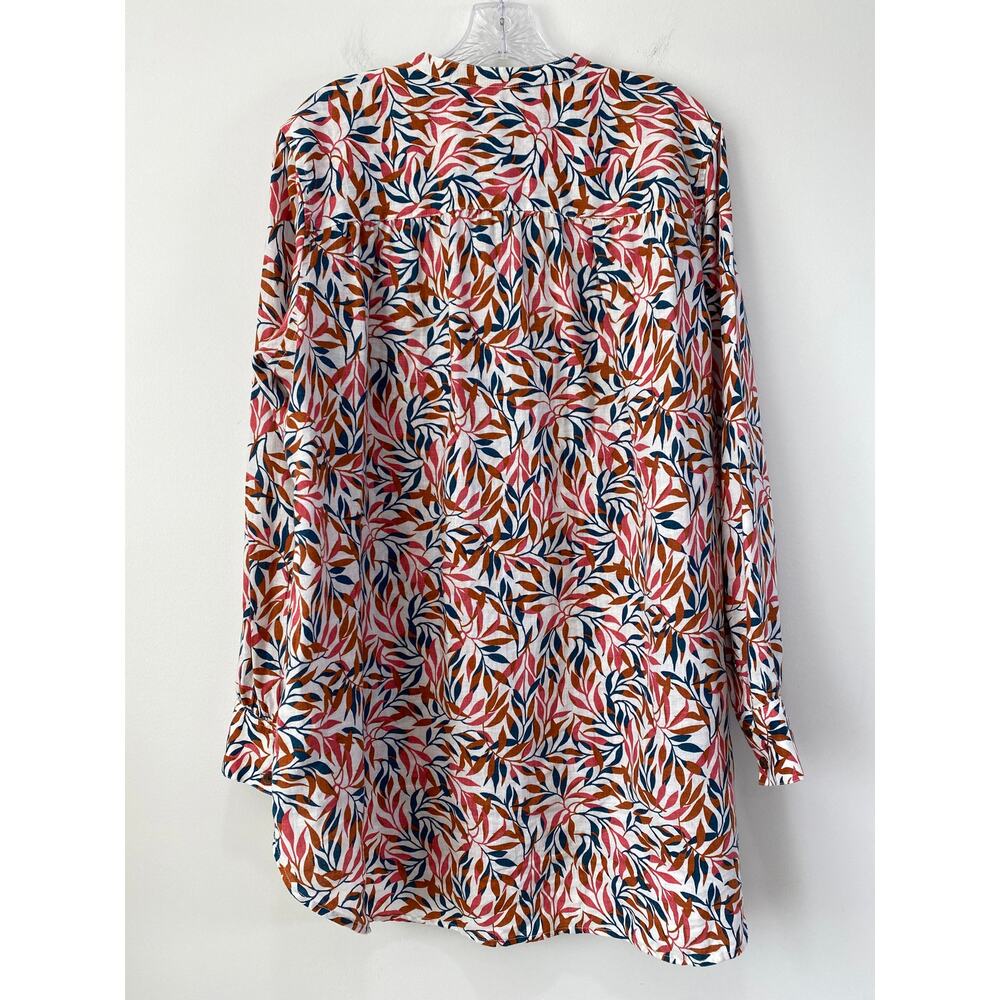 Lands' End Womens Tunic Top Size L 100% Linen Long Sleeve Pockets Resort Beach - Picture 11 of 11